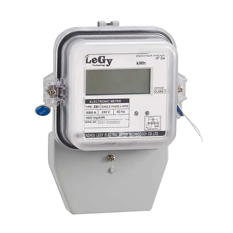 Contor de energie inteligent multifuncțional cu afișaj LCD monofazat